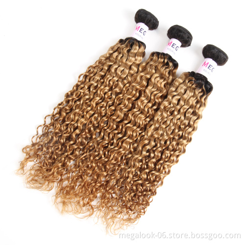 Wholesale Peruvian Human Hair Ombre 27# Bundles Jerry Curly Wave Peruvian Hair Bundles